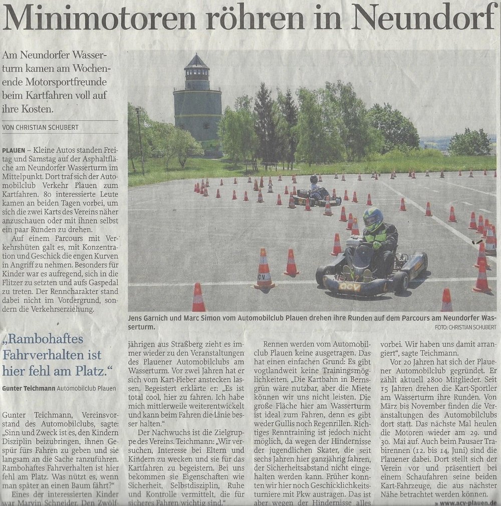 ACV Ortsclub Plauen Zeitungsartikel