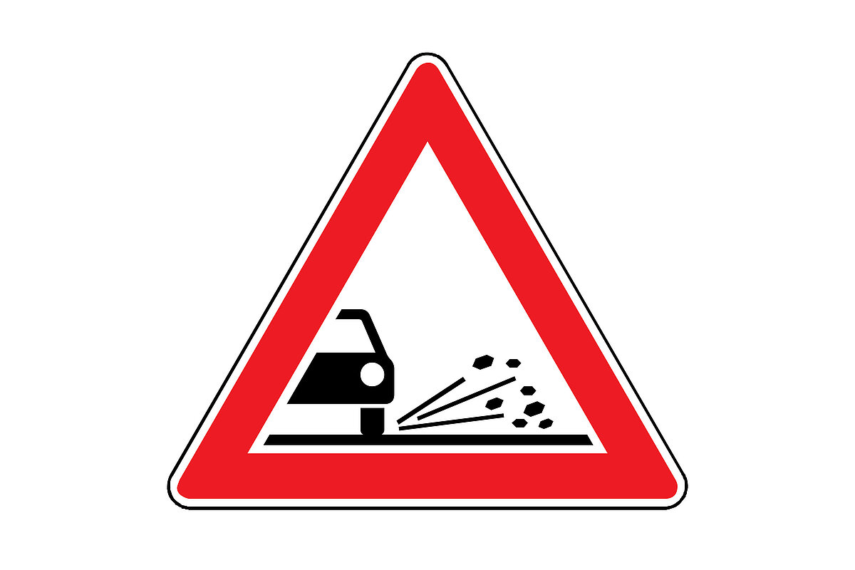 Verkehrsschild Splitt & Schotter