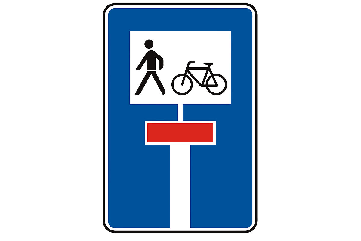 Verkehrsschild Sackgasse für Fußgänger & Fahrräder
