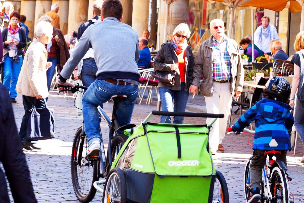 Fahrrad in der Fußgängerzone