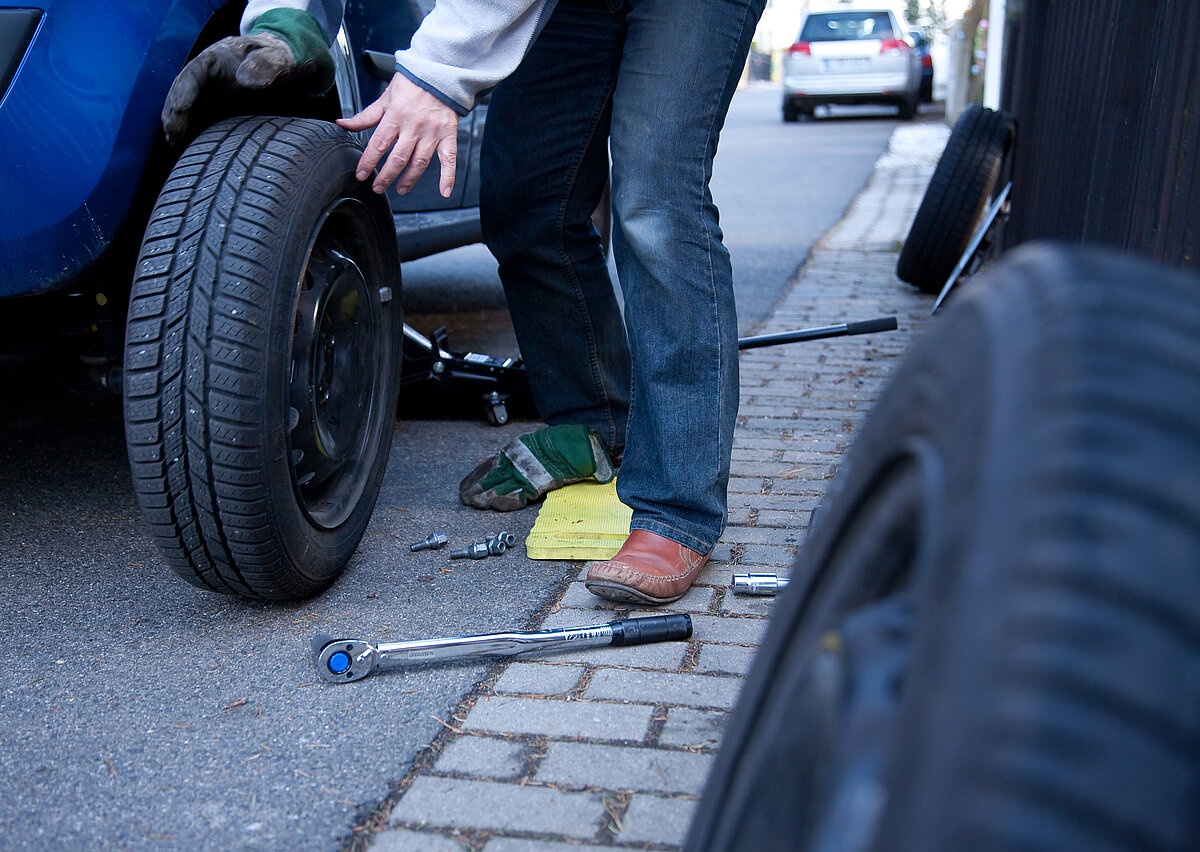Reifen werden gewechselt