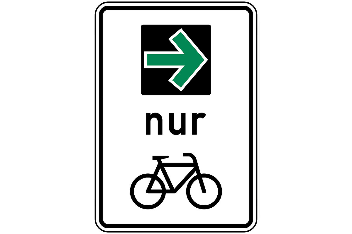 Verkehrsschild Grünpfeil für Radfahrer