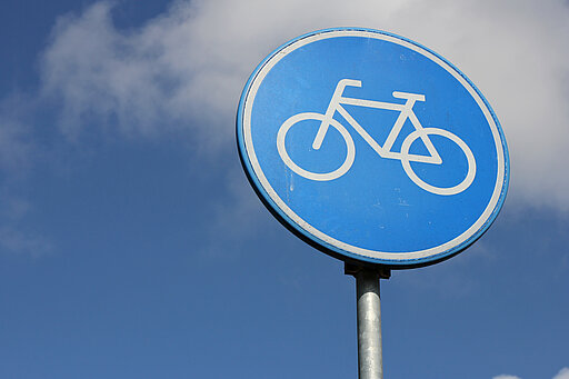 Verkehrsschild für Fahrrad Sonderstreifen