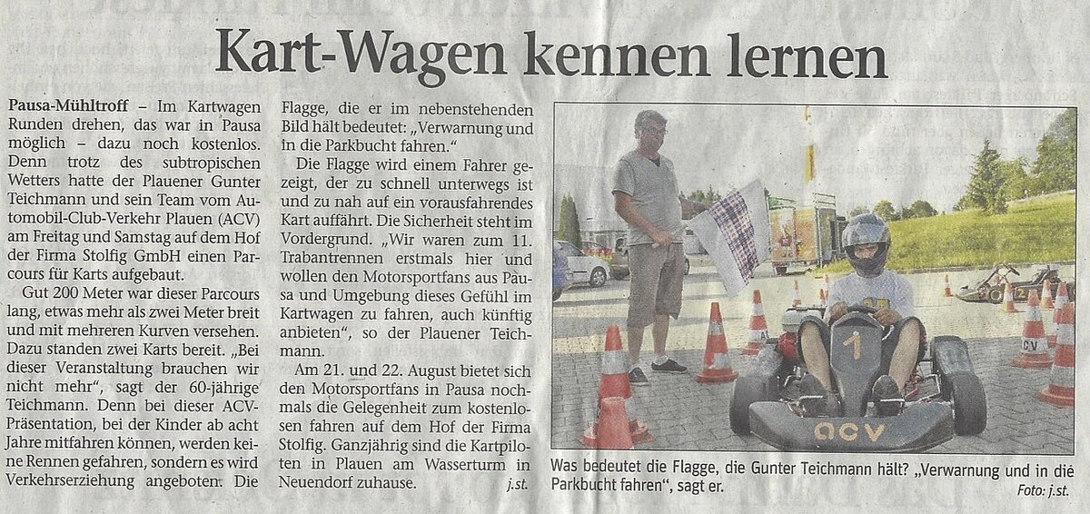ACV Ortsclub Plauen Pressemitteilung Vogtland Anzeiger
