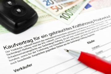 Ein Kaufvertrag für Gebrauchtwagen