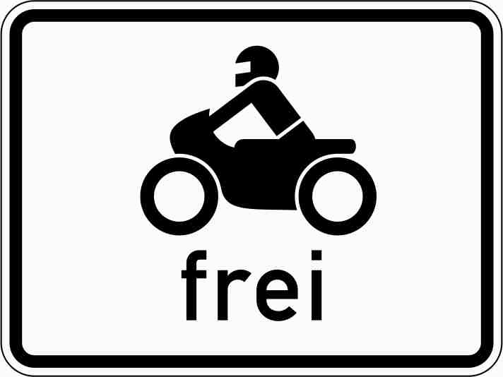Verkehrsschild Motorrad frei