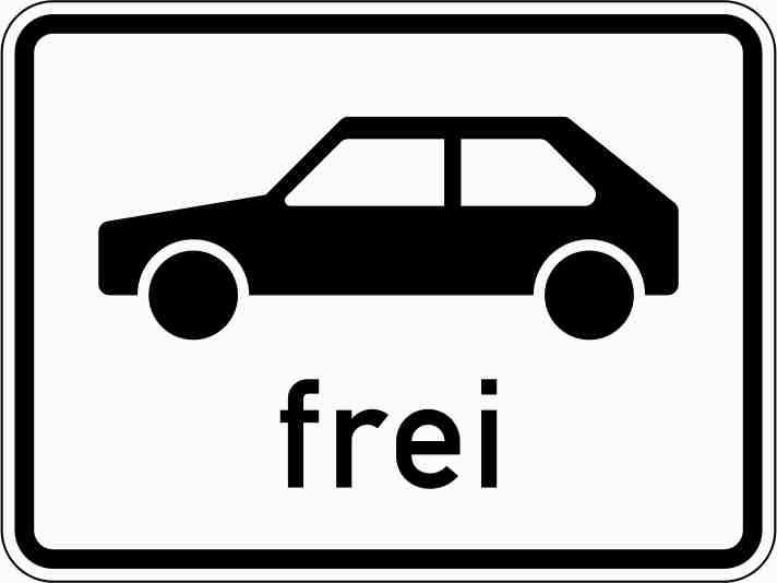 Verkehrsschild PKW frei