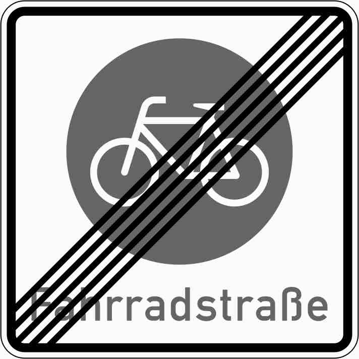 Verkehrsschild Fahrradstraße mit durchgestrichenen Linien