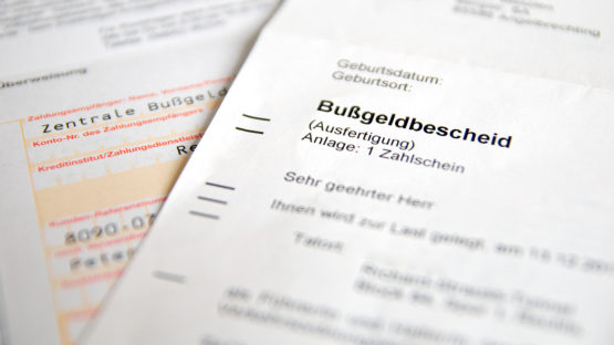 Ein Bußgeldbescheid